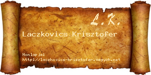 Laczkovics Krisztofer névjegykártya